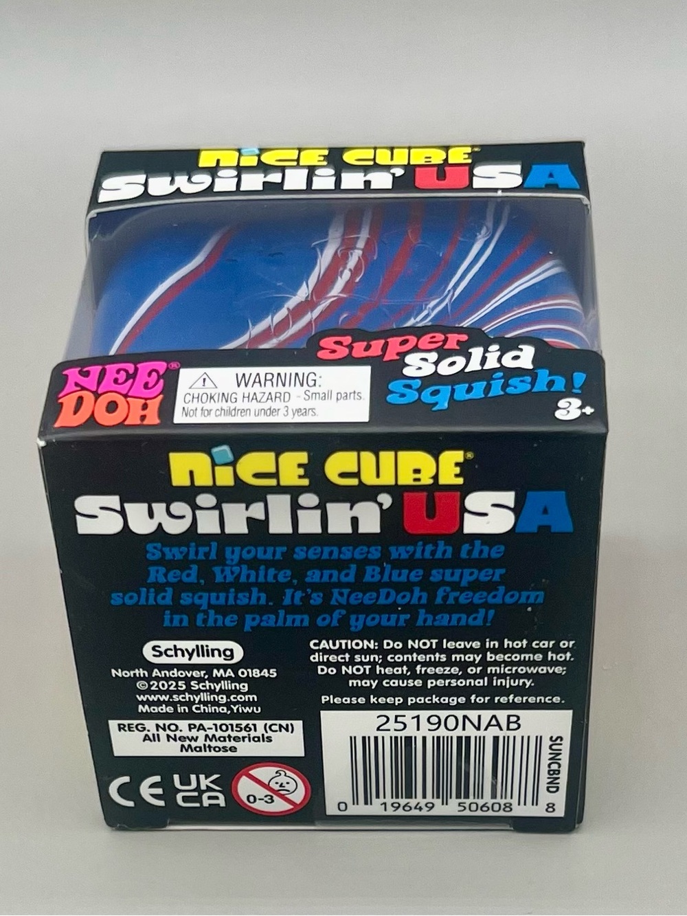 Authentic NEEDOH Nice Cube Swirlin' USA 🇺🇸 Super Soft Squish ~ Red/White/Blue 🎆 - Picture 5 of 7